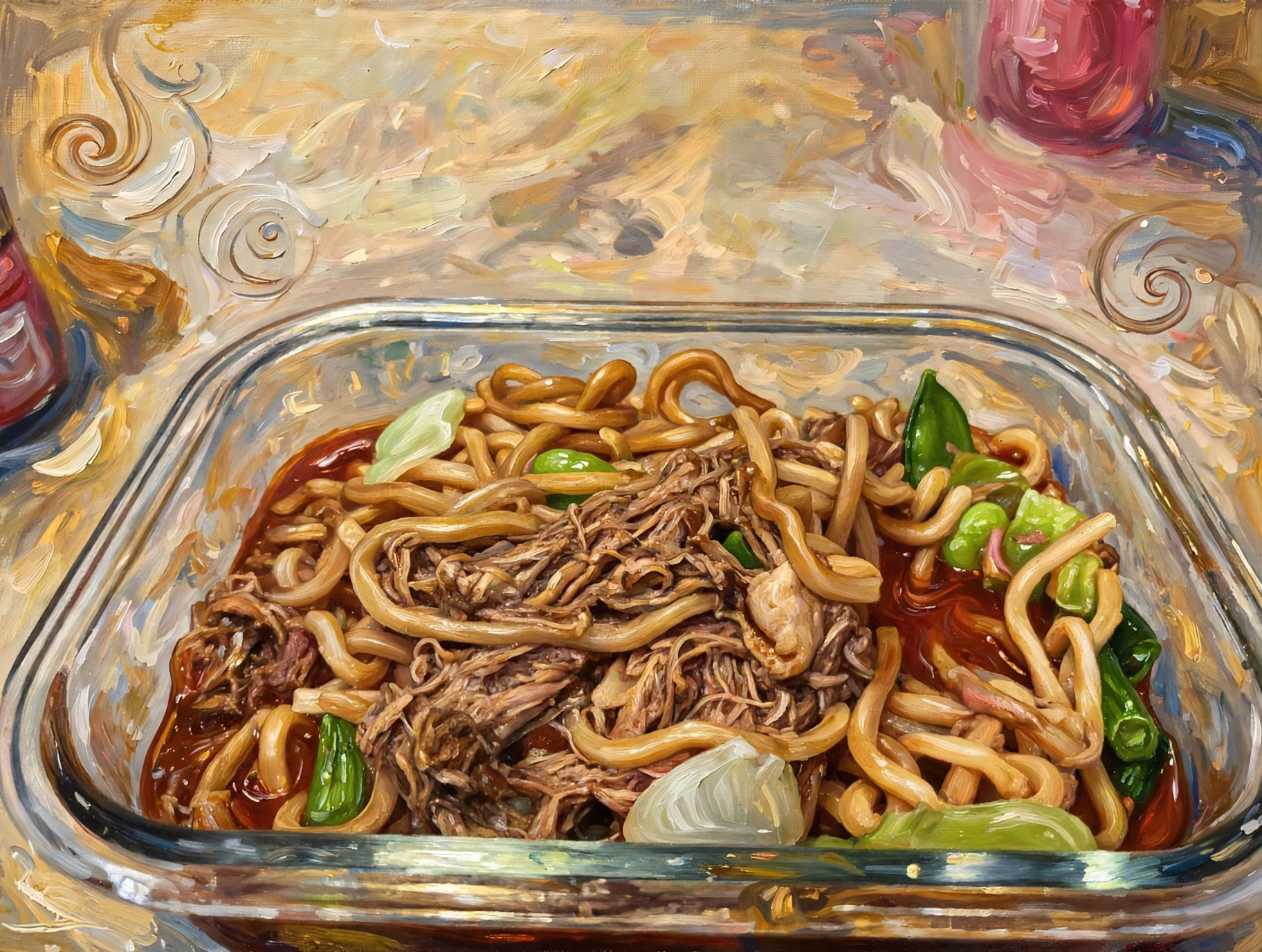 Tokyo Mazesoba, rendered as a painting